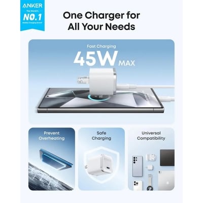 Picture of Anker Nano 45W Charger – Ultra-Compact 1C Fast Charger (A2692)