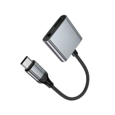Picture of Hoco UPA34 Type-C to Type-C + 3.5mm Metal gray
