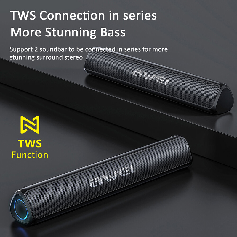 Picture of Awei Y333 Portable Bluetooth Speaker - Heavy Bass Stereo Sound Bar