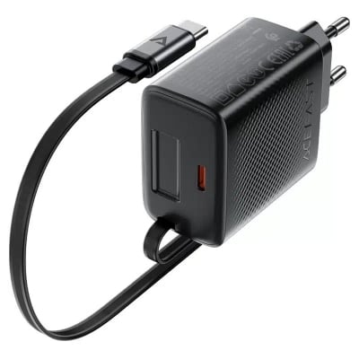 Picture of ACEFAST A110 PD30W GaN Wall Charger with USB‑C Retractable Cable (64cm)
