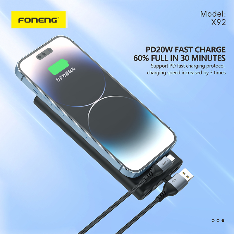 Picture of FONENG X92 1M 4-IN-1 METAL HEAD BRAIDED CABLE (60W) - GREY