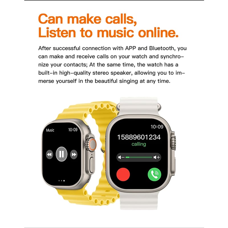 Picture of Y80 Ultra Smart Watch 8 Straps 1 Bumper Wireless Charging Bluetooth Calling Fashionable Watch for Men and Women