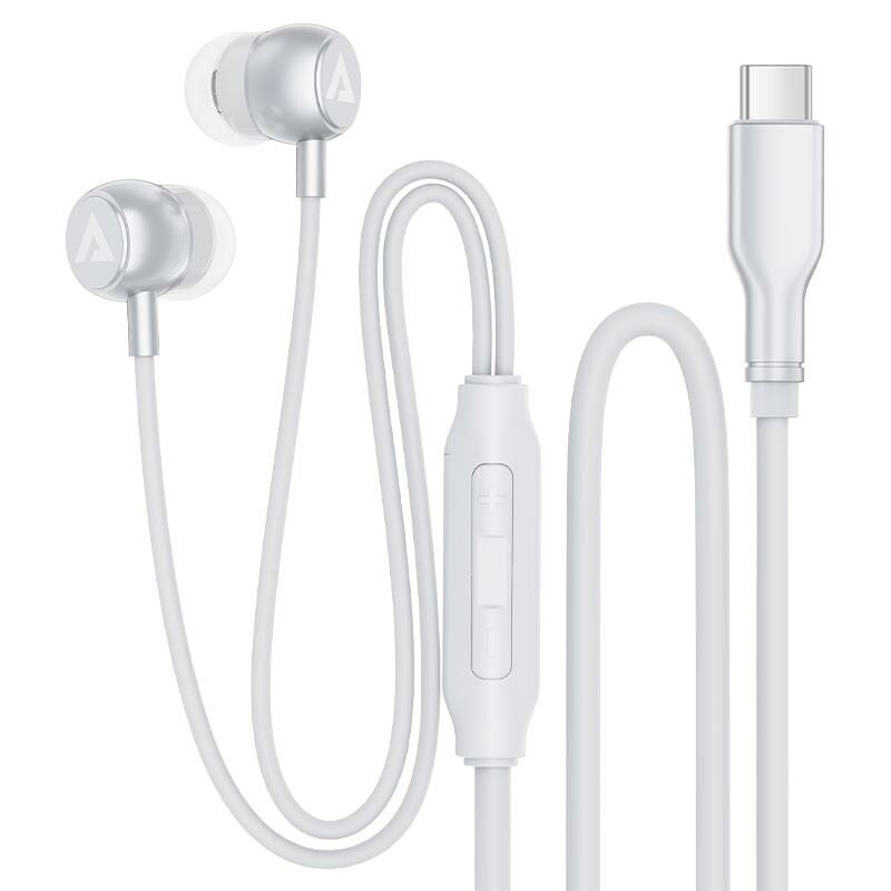 Picture of ACEFAST | L8 Type-C Wired Earphones with Mic | USB-C Digital Audio (No Pop-Ups) | 1.2m Cable, HD Mic & In-line Remote | Ergonomic In-Ear, Thick Silicone Cable | For Android USB-C Phones & Tablets.