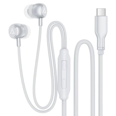 Picture of ACEFAST | L8 Type-C Wired Earphones with Mic | USB-C Digital Audio (No Pop-Ups) | 1.2m Cable, HD Mic & In-line Remote | Ergonomic In-Ear, Thick Silicone Cable | For Android USB-C Phones & Tablets.