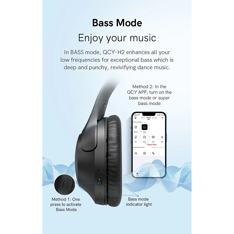 Picture of Qcy H2 Pro 43dB hybrid Active Noice Cancellation Overhead Earphone