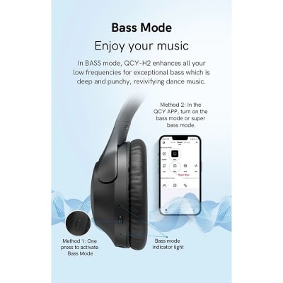 Picture of Qcy H2 Pro 43dB hybrid Active Noice Cancellation Overhead Earphone