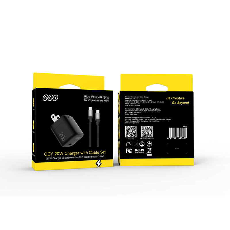 Picture of QCY CK02-MG Charger with Type-C to Type-C Cable - 20W