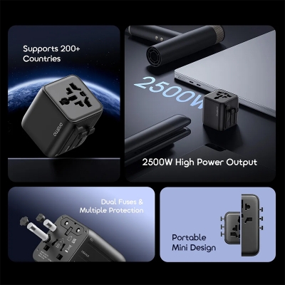 Picture of oraimo PowerOmni 25 OCW‑T01 (Universal Travel Adapter, 2500W High Power)