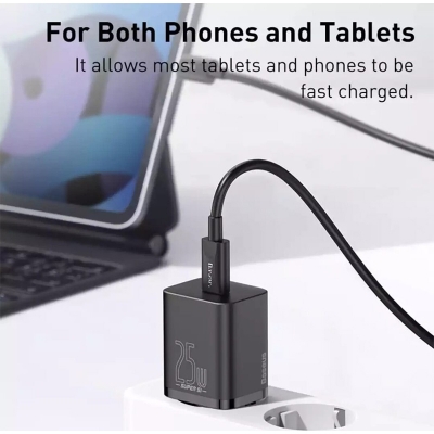 Picture of Baseus Super Si Quick PD Charger 1C 25W EU Sets With Type-C to Type-C Cable
