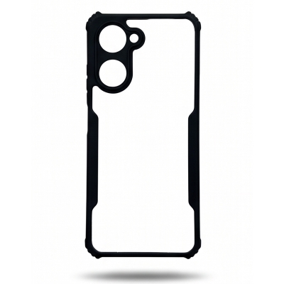 Picture of For Infinix Hot 50 pro plus 4G Transparent Clear Silicon Tup Back Cover Phone Cases Pani Cover Black