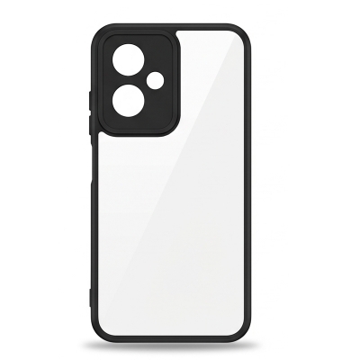 Picture of For iPhone 16 Pro Max Transparent Back Case Q Series Clear Soft Hard Phone Cover Case Black