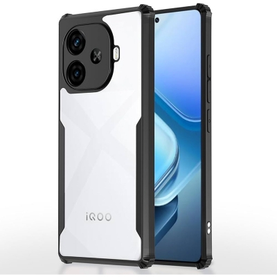 Picture of Vivo Y18 4G  / Y28s (5G) / T3 Lite  / Iqoo z9 lite Cover | Camera Protection Shockproof Bumper-Edge | Acrylic Crystal Clear 360 Degree Protection TPU+PC XUNDD | Transparent Eagle Back Case Cover (Black) Black