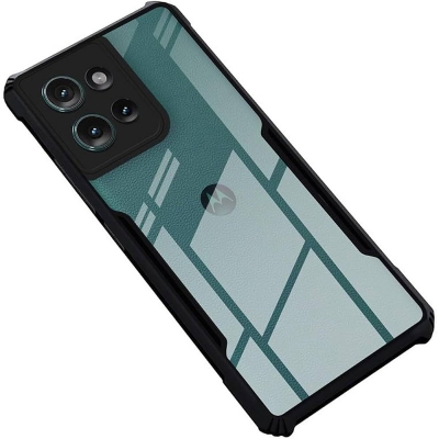 Picture of Xundd Back Cover for Samsung Galaxy M35 5G / Samsung Galaxy m35 5G Transparent Hybrid Hard PC Back Bumper Black
