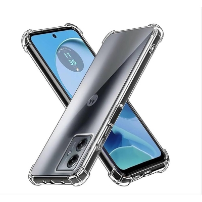 Picture of For Motorola Edge 30 Fusion Clear Back Hard Covers Shockproof Soft Black Rubber Frame Camera Protection Transparent Mobile Phone Cases Transparent