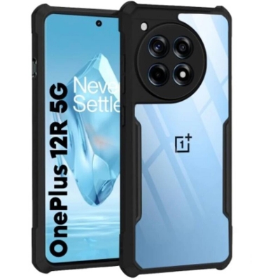 Picture of For Realme C65 Xundd Hard Clear Acrylic Shockproof TPU Bumper Mobile Phone Case Back Cover Black