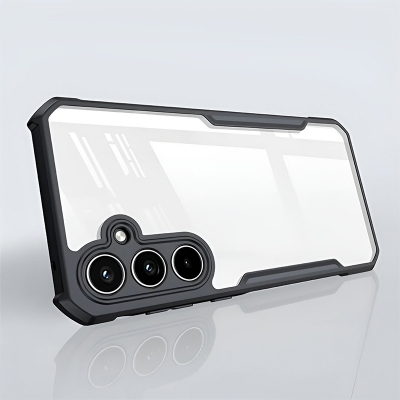 Picture of For Samsung Galaxy S24 FE Phone Case Camera protection Liquid Silicone Soft Gel Rubber Shockproof Cover For Samsung S24 FE Back Cover Black