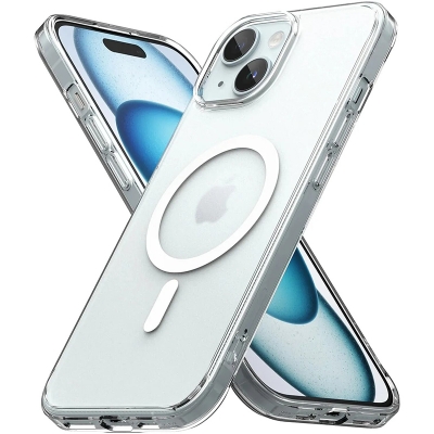 Picture of For Iphone 11   Cover White Translucent Frosted Feel Color Borders Logo Hole With Camera Protection Clear Back Case Transparent