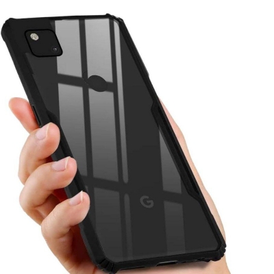 Picture of Google Pixel 5 Luxury Soft TPU Transparent Protective Phone Back Case Back Cover - Camera Black