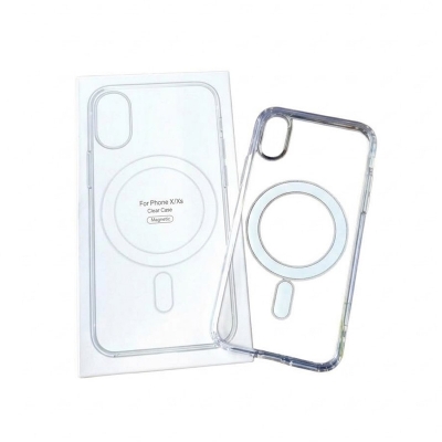 Picture of Transparent Magnetic Phone Case with Box for Magsafe Wireless Charging iPhone 11 to 15 pro max Mobile -Black cover phone Cases Transparent