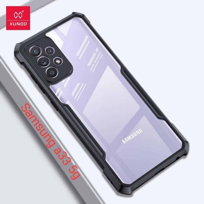 Picture of For OnePlus Nord 2T 5G Edge-Reinforced Shockproof Cushion xundd Back Clear Hybrid Transparent Hard Cover Casing Black