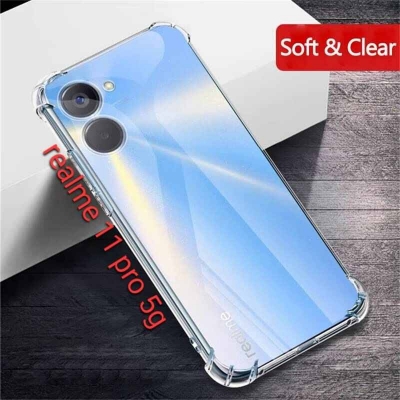 Picture of For Oneplus 6 Transparent 6D Crystal silicone case antiShock corner Clear back cover (Back Case Cover For Smartphone) Transparent