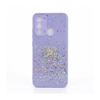 Picture of Ladies Special Fashion Back Cover for Tecno Spark 4 Lite / Spark 6 GO with Jori Design and Colorful Diamond Cut Rhinestone - Phone Back Cover - 