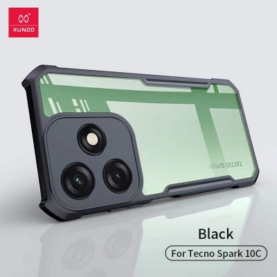 Picture of For Tecno Spark 10 Pro - IMPT Premium Silicone Case Crystal Clear Soft TPU Ultra-Thin Transparent Flexible Protective Mobile Phone Back Cover Black