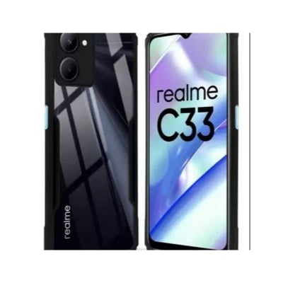 Picture of For Realme 9 Pro 5g Shockproof Cover Transparent Back Cover With Bumper Black