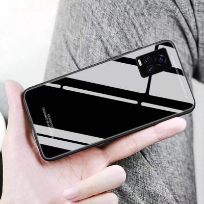 Picture of Samsung Galaxy J7/J7 Next - Luxury Matte Trendy Stylish Shockproof Camera Bumper Protective Smoky Transparent Back Cover Case Black