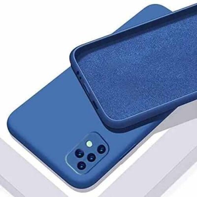 Picture of Realme C35  - Luxury Matte Trendy Stylish Shockproof Camera Bumper Protective Smoky Transparent Back Cover Case Blue