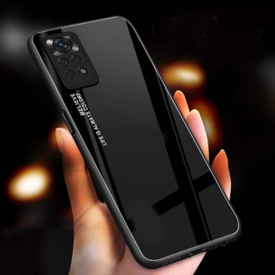 Picture of For Vivo Y21/ Vivo Y21s Matte Translucent Hard Camera Protection with Button Bumper Shockproof Frosted Back Matte Back Cases/Cover Black