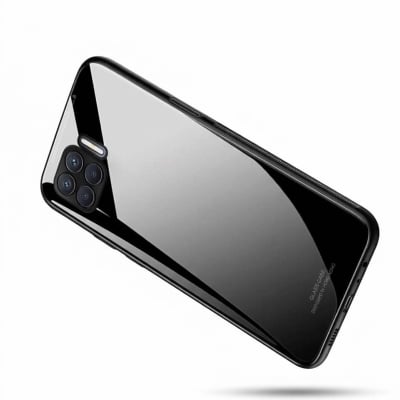 Picture of Oppo F17/F17pro Glass Back Case Cover Black