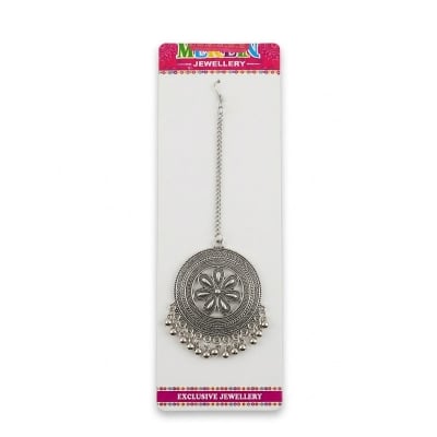 Picture of NEW Devsena Bahubali Pearl Zircon Kundan Jhumka Earring With Ear Chain For Women Silver