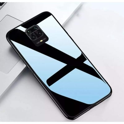 Picture of Spazy Case Vivo S1 Pro Luxurious Toughened Glass Back Case with Shockproof TPU Bumper Back Case Cover Designed Vivo S1 Pro - Black