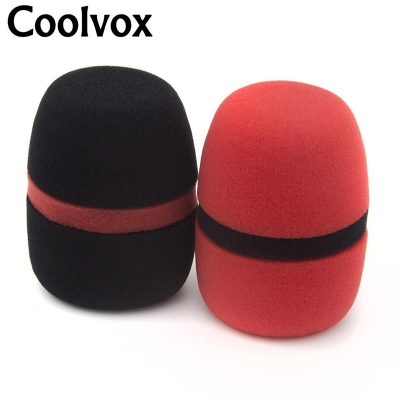 Picture of Handheld Mic windscreen foam cover for microphone Black and red color 1 pcs 