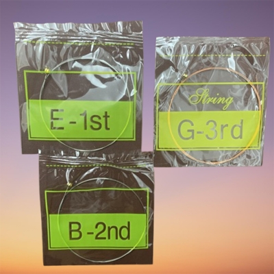 Picture of combo Loose strings of Acoustic Guitar of (E-1st, B-2nd and G-3rd ) 3 pcs Silver