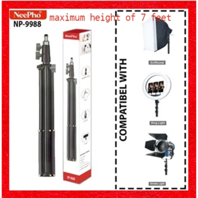 Picture of NeePho NP-9988 Photo Tripod Stand for VR Video Portrait Product Photography  maximum height of 7 feet Tripod Black