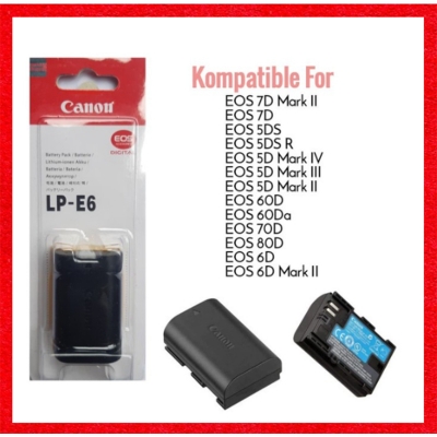 Picture of LP-E6 N Battery for Canon EOS 7D Mark II 6D Mark ii 80D EOS 5D 6D 7D 60D 60Da 70D EOS 5D Mark II EOS 5D Mark III XC10 DSLR Cameras 
