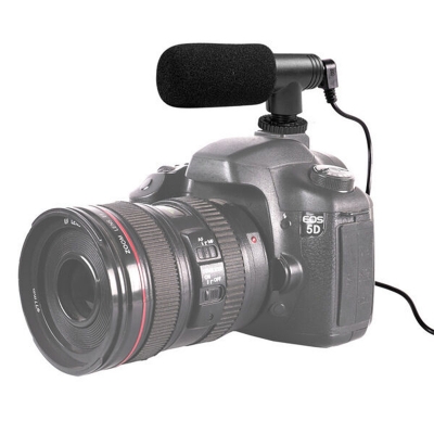 Picture of Camera  type microphone live video recording interview radio noise reduction 3.5mm interface SLR L type small microphone Black