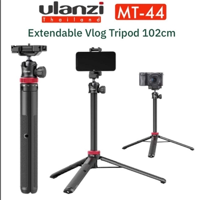Picture of Ulanzi MT-44 Extendable Mini Tripod Stand Flexible Portable Selfie Stick with 360° Rotatable Ball Head Quick Release Plate Phone Clip Max. Load Bearing 1.5kg for Camera Live Streaming Vlog Video Photography Black