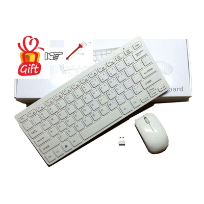 Picture of KM901 Keyboard Mouse Combo 2.4G Wireless 78 Key Mini Keyboard and Mouse - White