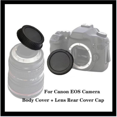 Picture of Canon Body Cap & Canon Lens Back Cap Kit, Canon EOS 60D 70D 77D 80D 7D 5D Mark II III IV 750D 760D Rebel T7 T6 T6i T7i T6S T4i T5i T5 Camera Body & EF Lens Replaces Design Camera Body Cap & Camera Rear Lens Cover compatible w/ Canon RF-3 cap for Canon EOS Black