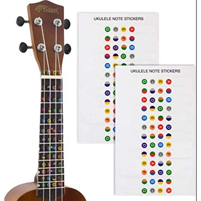 Picture of Ukulele Decals Fretboard Note Decals Sticker for Ukulele Beginners Multicolor