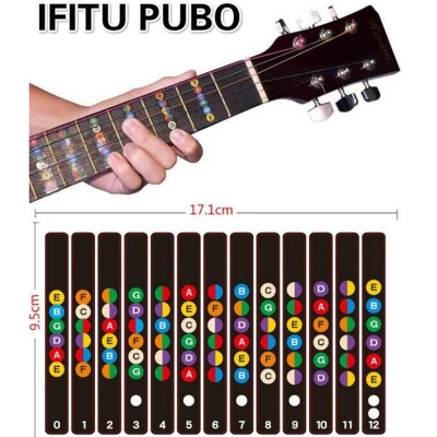 Picture of Guitar Sticker Guitar Fretboard Notes Labels Sticker Guitar Parts Fingerboard Fret Decals Acoustic Electric Guitar Accessories Multicolor
