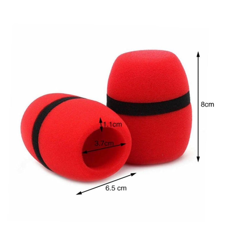 Picture of Handheld Mic windscreen foam cover for microphone Black and red color 1 pcs 