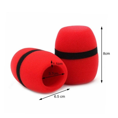 Picture of Handheld Mic windscreen foam cover for microphone Black and red color 1 pcs 