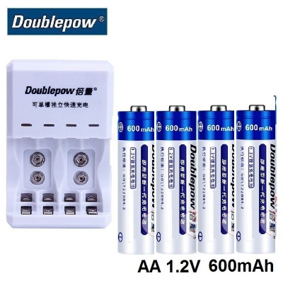 Picture of Combo Doublepow DP-B02 Standard Charger with 4 Pieces AA Size 1.2V 1200mAh Ni-MH Battery Combo Pack (Charger has No Full Charge Indication Facility) 