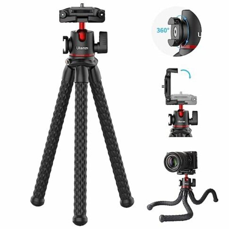 Picture of Ulanzi MT-11 13inch length Octopus Tripod for All model Mobile phone/Mini Single Camera 360 degree Flexible 3KG max load Tripod Black