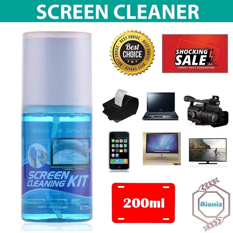 Picture of Screen Cleaner Kit for LED & LCD TV, Computer Monitor, Laptop, and Screens Blue