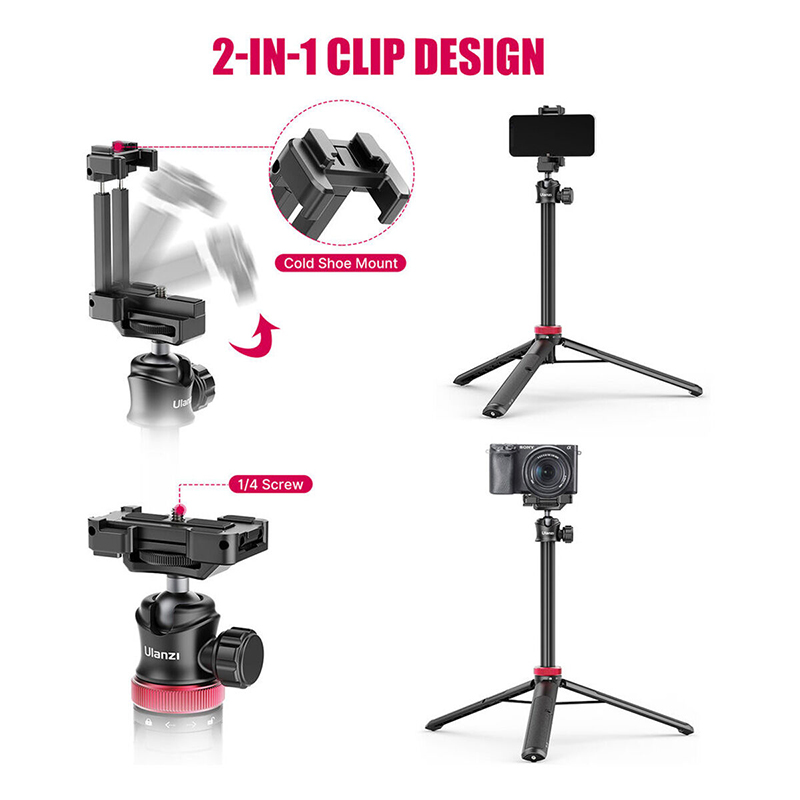 Picture of Ulanzi MT-44 Extendable Vlog Tripod | Extend Your Reach for Dynamic Vlogging | Sturdy and Versatile Tripod Black